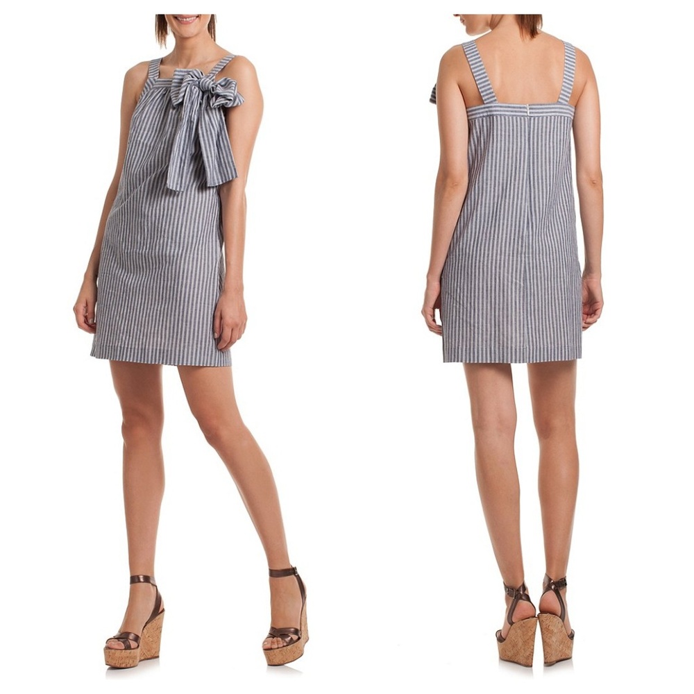 Trina Turk Blue and White Striped Mini Dress